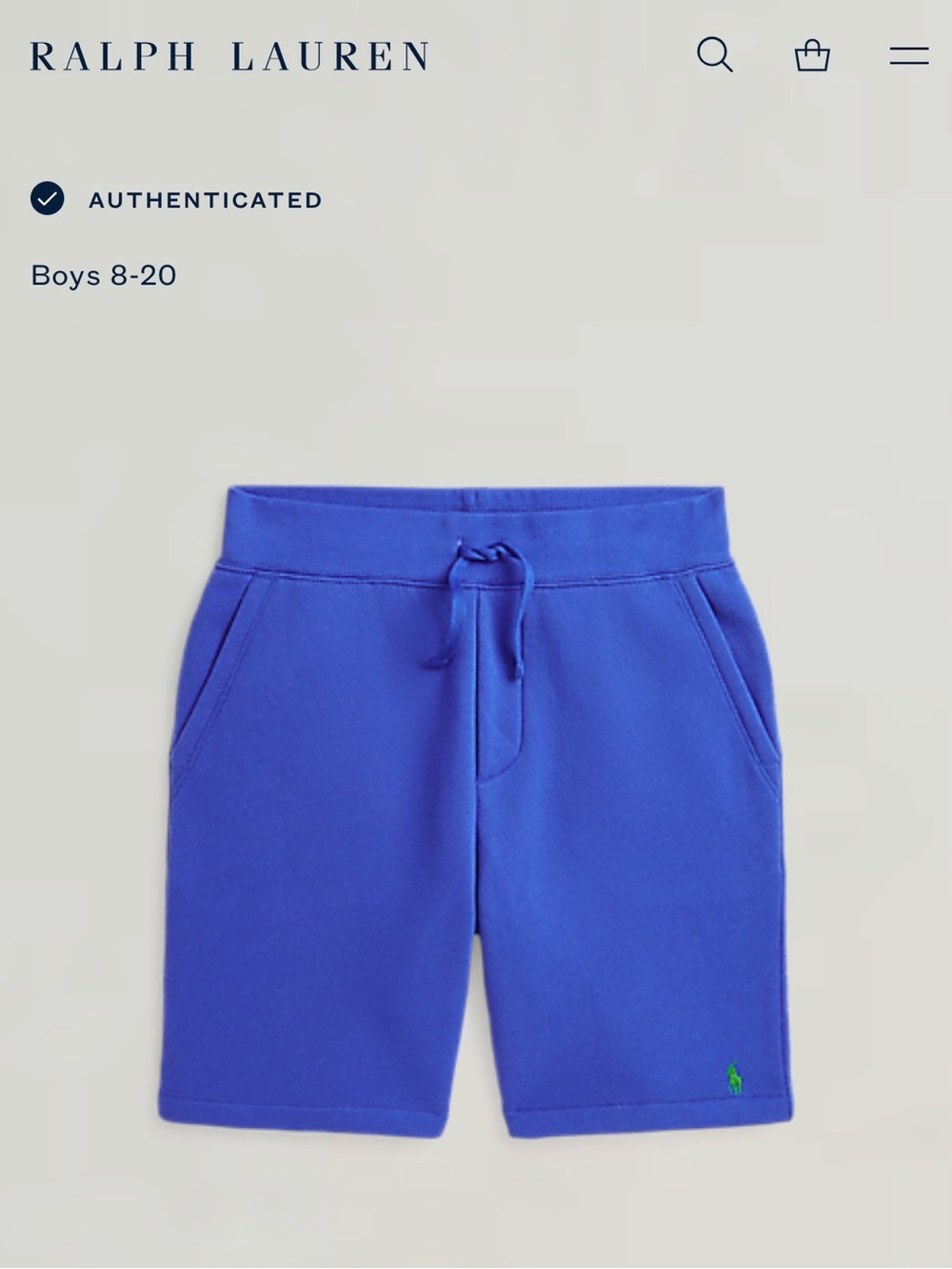 Ralph Lauren Royal Blue Knit Drawstring Shorts